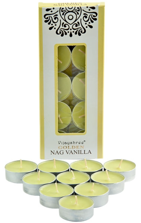 Golden Nag Vanilla Tea Light Candles (10 Per Pack)