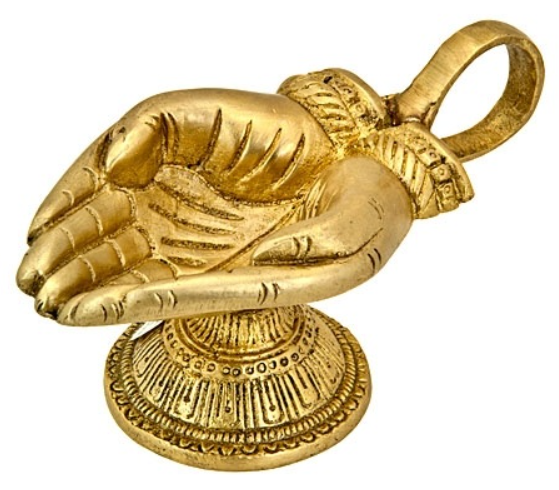 Offering Hand Charcoal/Cone/Oil Lamp Burner - 4.5"L, 2"H