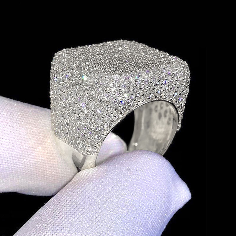 Thumbnail: Huitan Square Shaped Women Rings With Shining Cubic Zirconia For Wedding Engagem