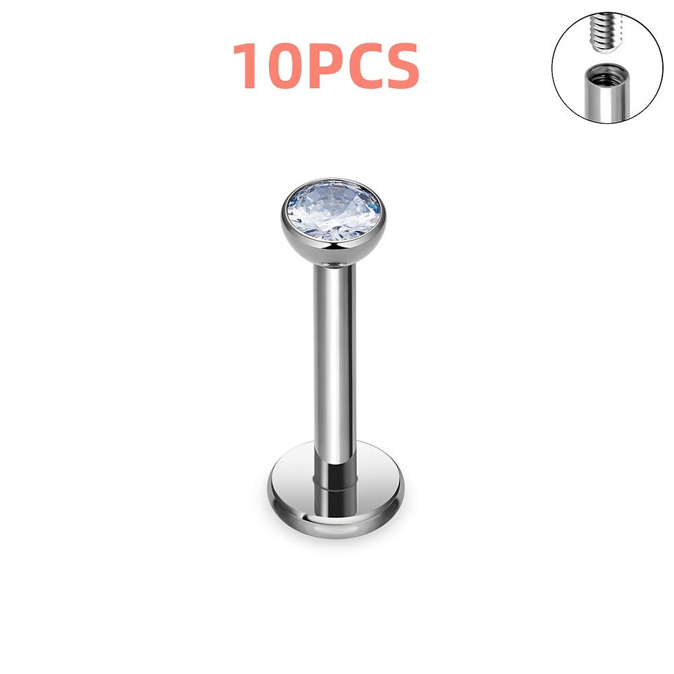 Thumbnail: 10/50PCS G23 Titanium Internal Thread Cup Shaped Ear Cartilage Nail Simple And F