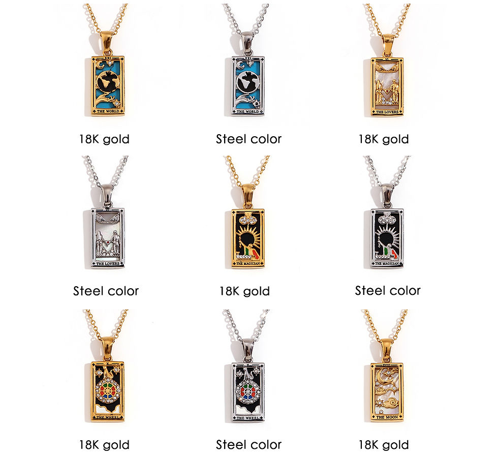 Thumbnail: E.B.belle Original New Tarot Queen Lover Magician Moon Necklace Tarnish Free Sta