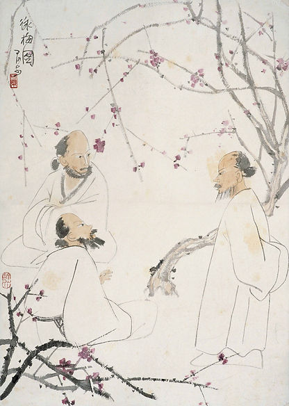 67、李可染 咏梅图 纸本设色 69×49cm 20世纪 中央美院美术