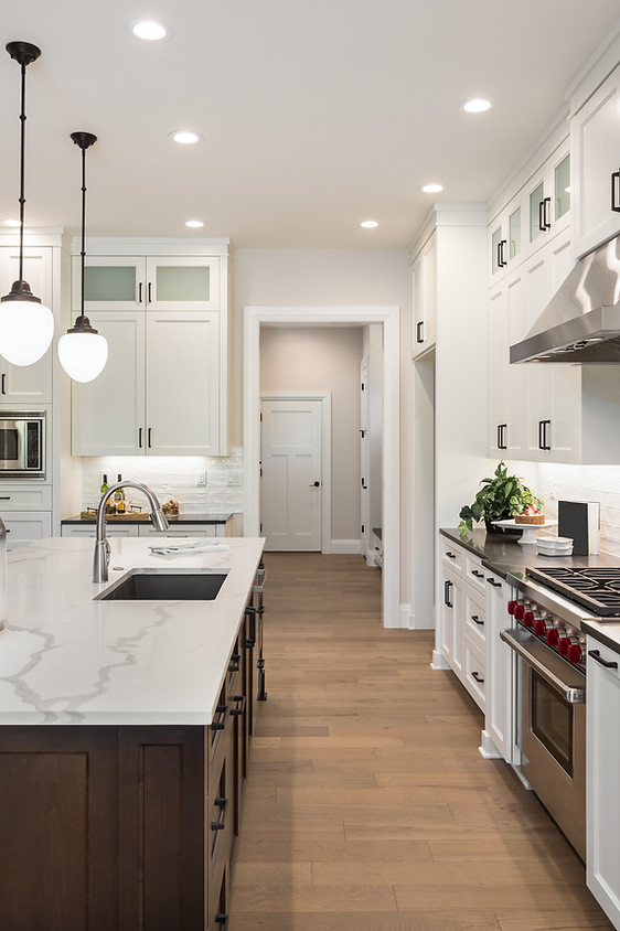 Kitchen with Marble Island