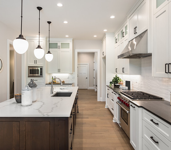 Kitchen with Marble Island