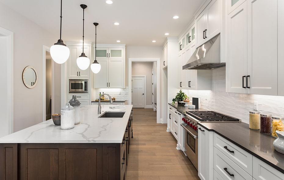 Kitchen with Marble Island