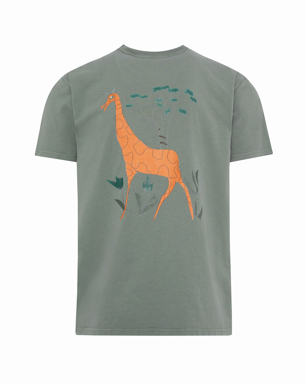 Camiseta de hombre efecto lavado estampado Jirafa