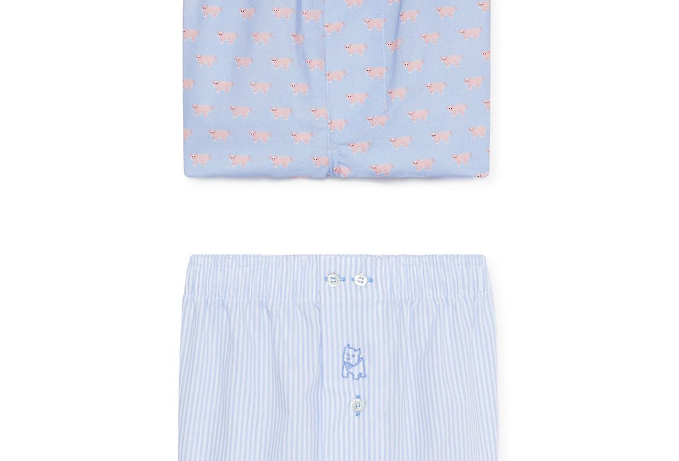 Pack de dos bóxer de tela de hombre Kiff Kiff cerditos/rayas