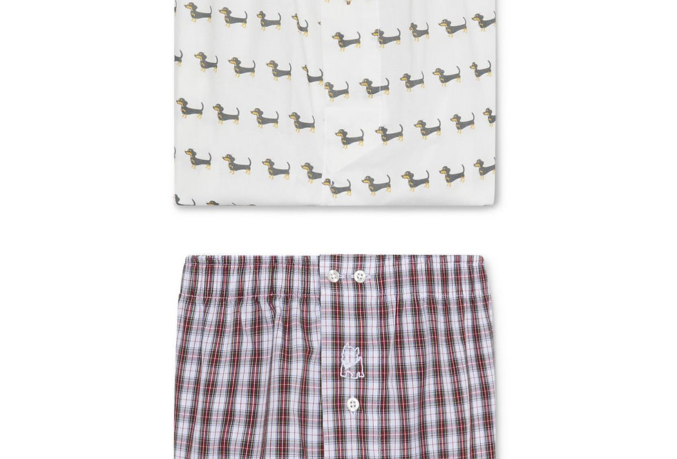 Pack de dos bóxer de tela de hombre Kiff Kiff Teckel/cuadro escocés