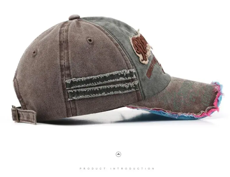 Thumbnail: Retro Letter Embroidery Baseball Cap – Adjustable Cotton Hat