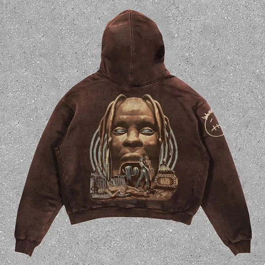 Thumbnail: Oversized Letter Print Hoodie – Vintage Streetwear Sweatshirt