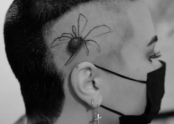 spider on head