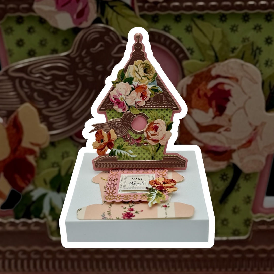 "Many Thanks" Birdhouse Easel Card