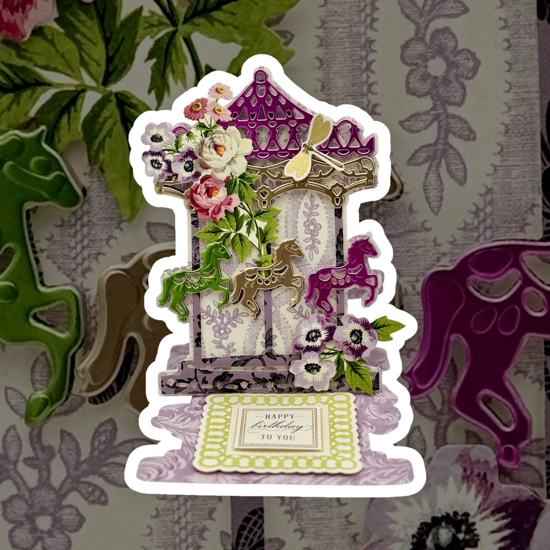 "Happy Birthday to You" Carousel Easel Card