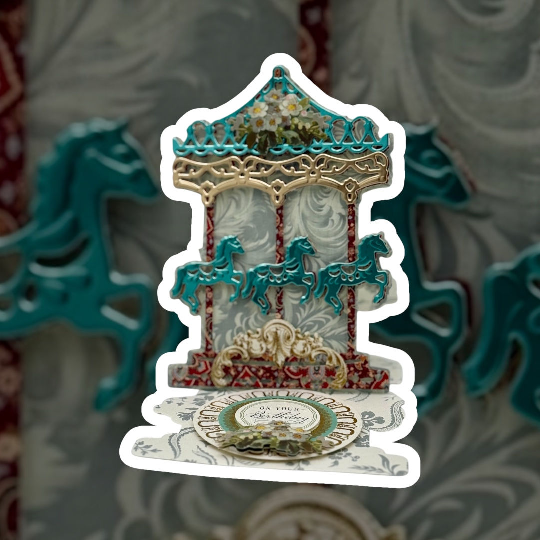 "On Your Birthday" Carousel Easel Card