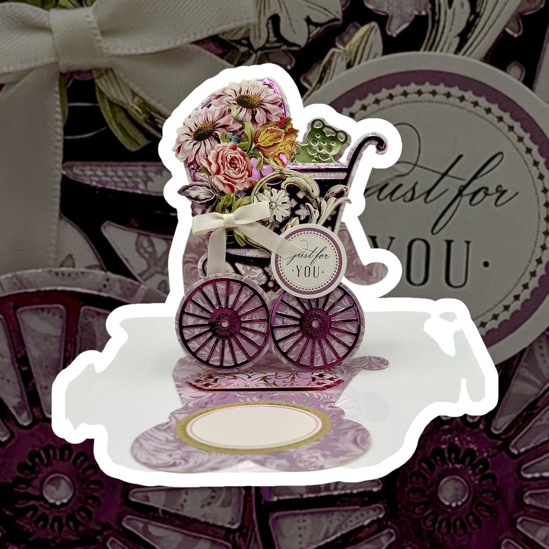 "Just for You" Baby Carriage Easel Car