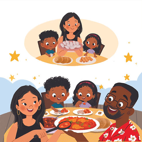 A Black and Asian family together, full of joy and love — the inspiration behind A Family Full of Love by Melissa Prince-Barry