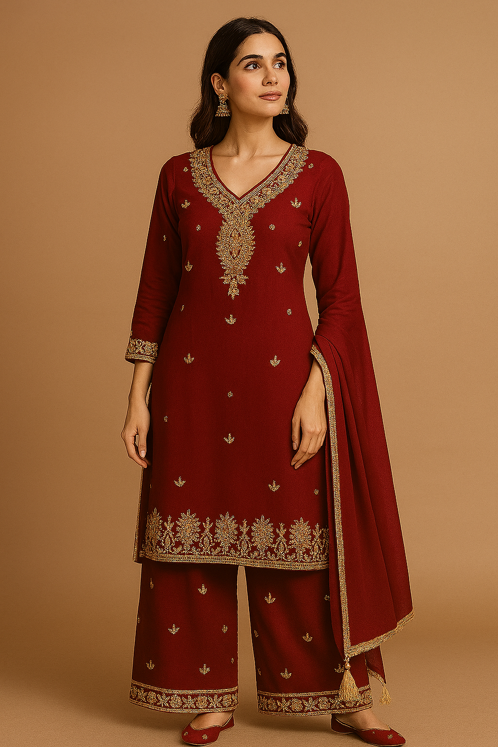 Thumbnail:  ✨ Premium Handwork Faux Georgette Suit Set – Sizes M to XXL ✨