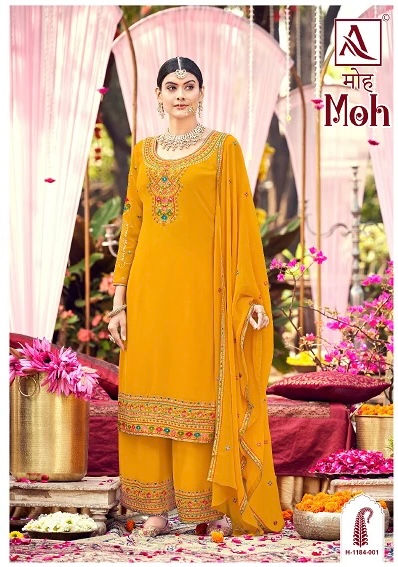 Thumbnail: Pure Georgette Designer Embroidered Kurti with Plazo Ensemble