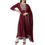 Thumbnail: Women's Rayon Printed Embroidery Nyra Cut Kurta with bottom & Dupatta Set
