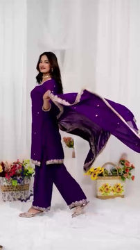 Thumbnail: Premium Georgette Embroidered Suit Set