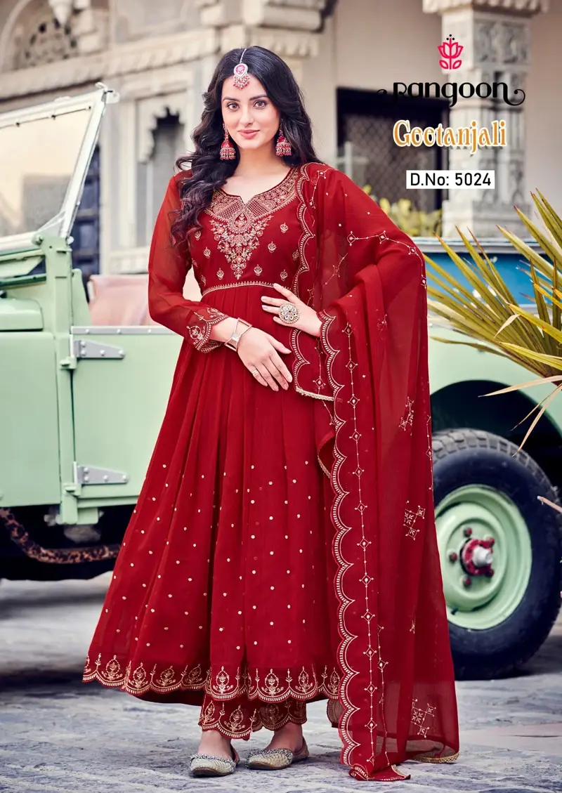 Festive Anarkali Suit Collection - Silk Embroidered Elegance