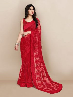 Thumbnail: Super-net Embroidery Saree