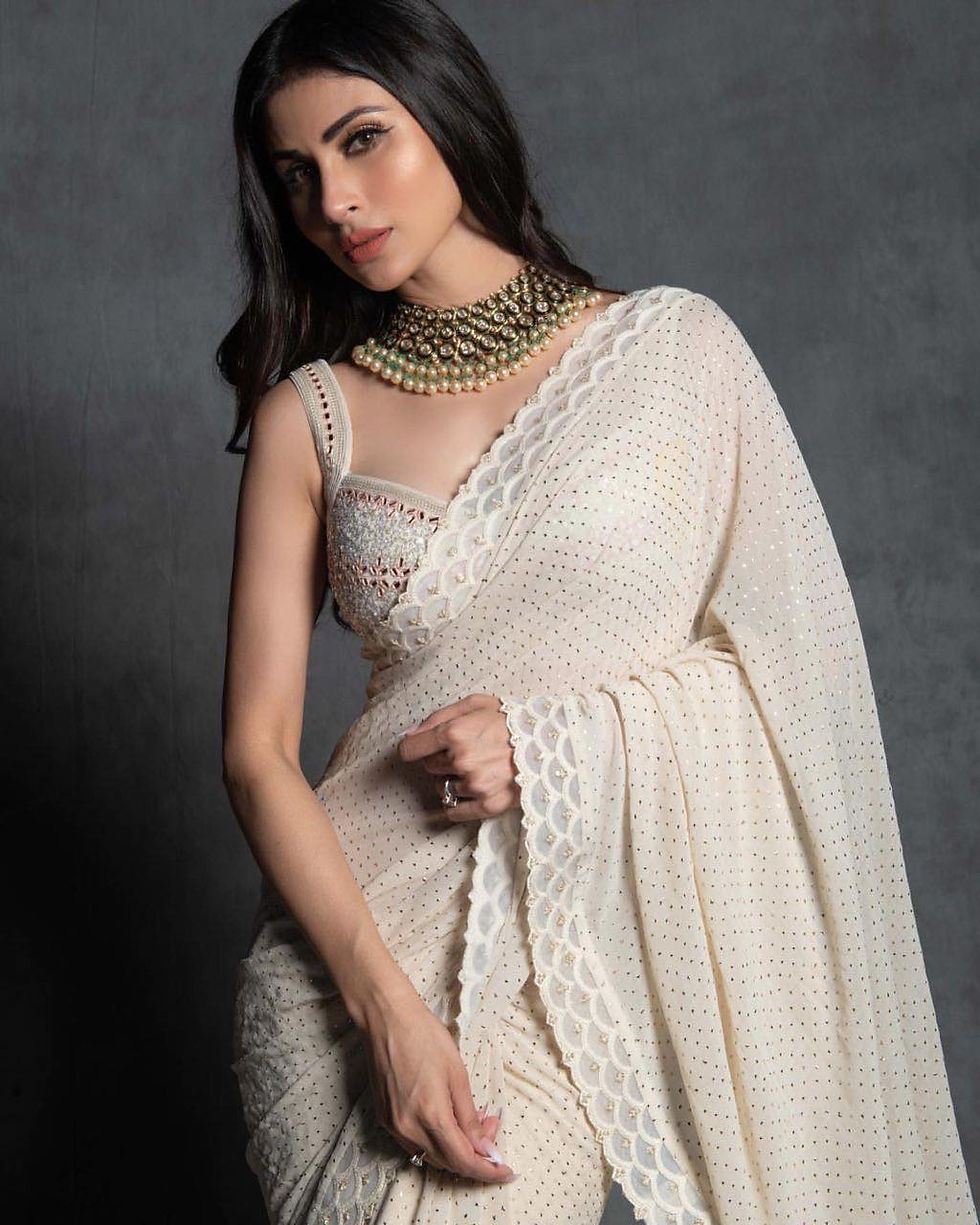 Creamy-White CELEBRITY Saree