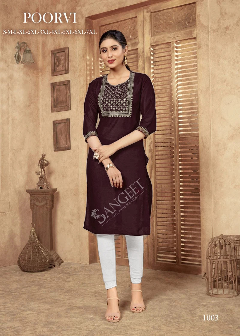 Thumbnail: Elegant Embroidered Kurti – Poorvi Collection (S & M Sizes Only)
