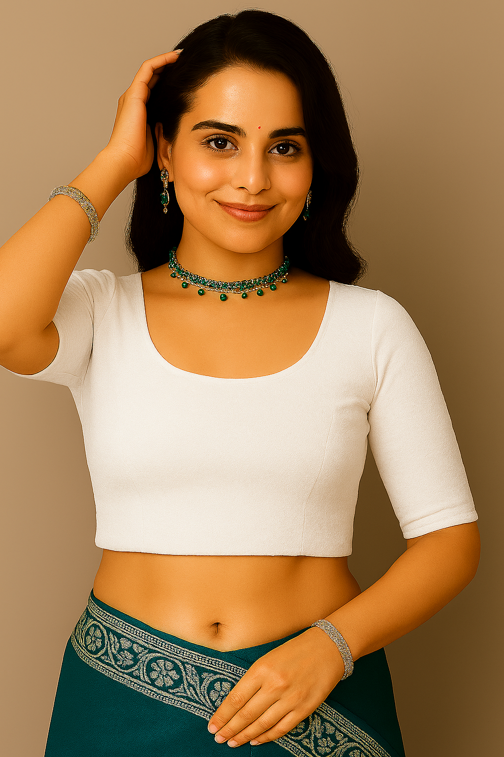 Elegant Elbow Sleeve Blouse – Multiple Colors