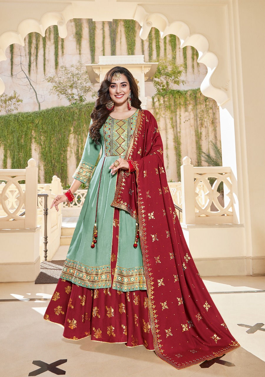 Thumbnail: Latest Style Wedding Wear Gown With Dupatta Collection