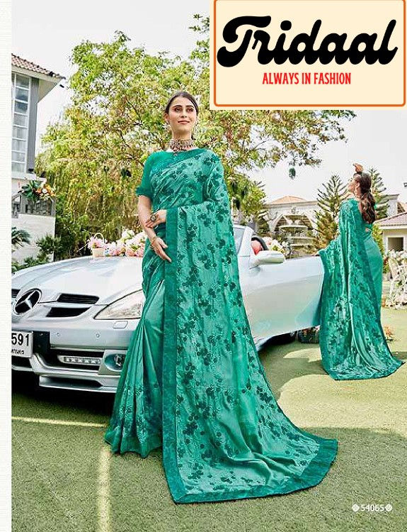 Thumbnail: Party Wear Silk Embroidered Saree