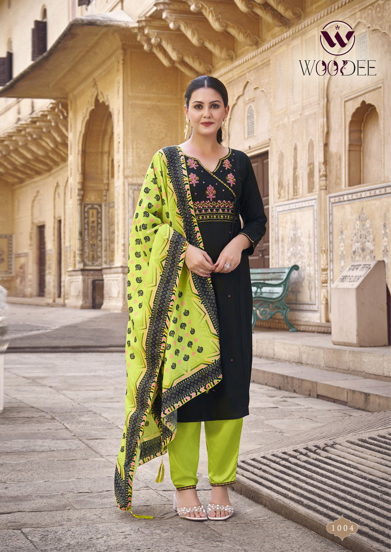 Thumbnail: Elegant Rayon Kurti Set with Muslin Dupatta