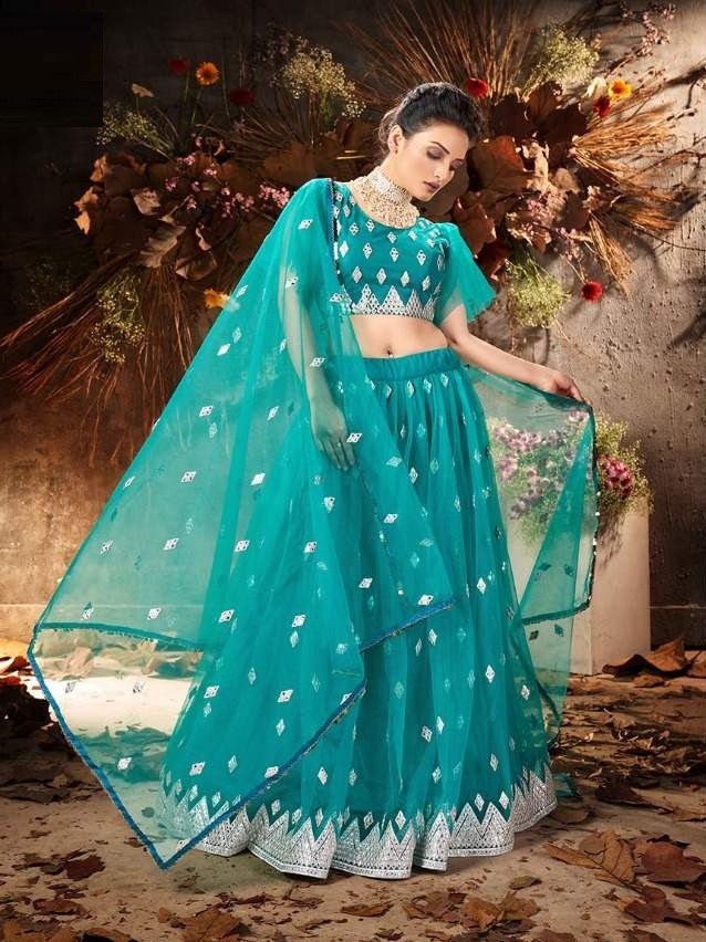 Thumbnail: New Arrival Embroidery Wedding/party Wear Lehenga Collection
