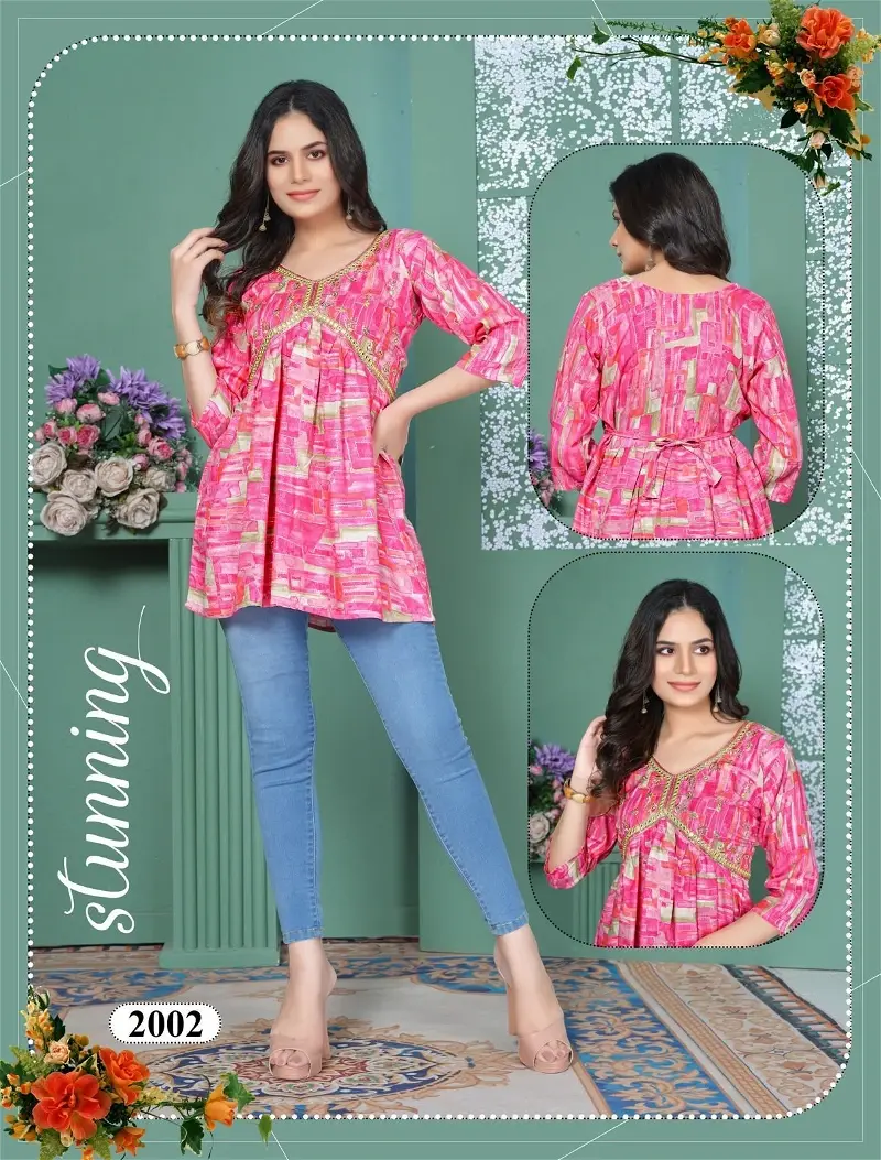 Thumbnail: Radiant Rayon Alia Cut Top Kurti in soft rayon fabric 