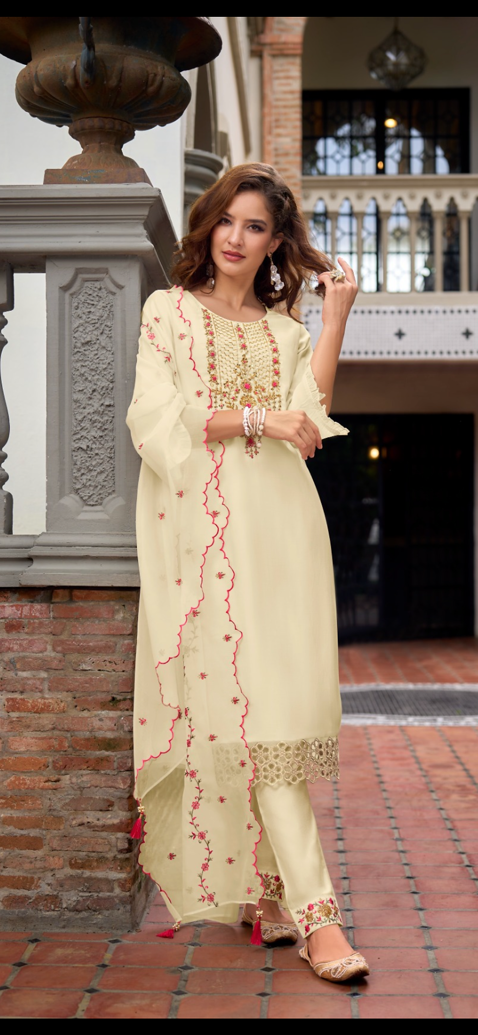 Thumbnail: Bollywood part wear Designer Handwork Kurti  with bottom and Dupatta 
