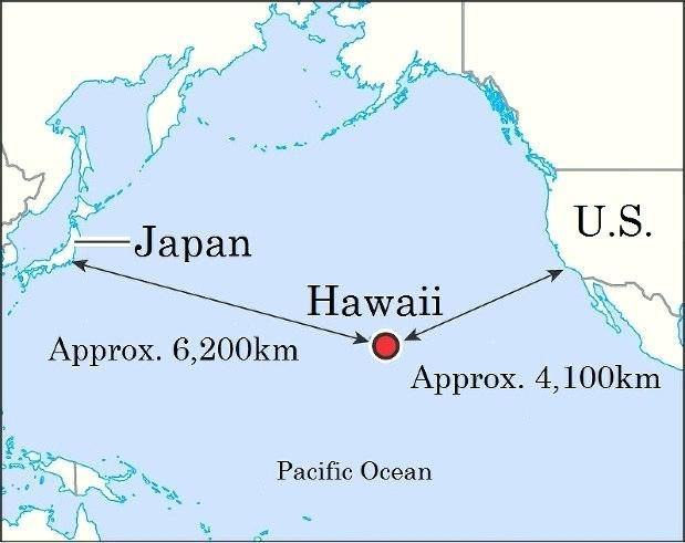 hawaii quanto lontano dal continente