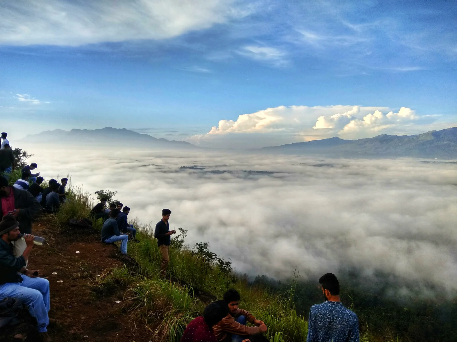 Kurumbalakkotta hill summit and morning landscape in Wayanad