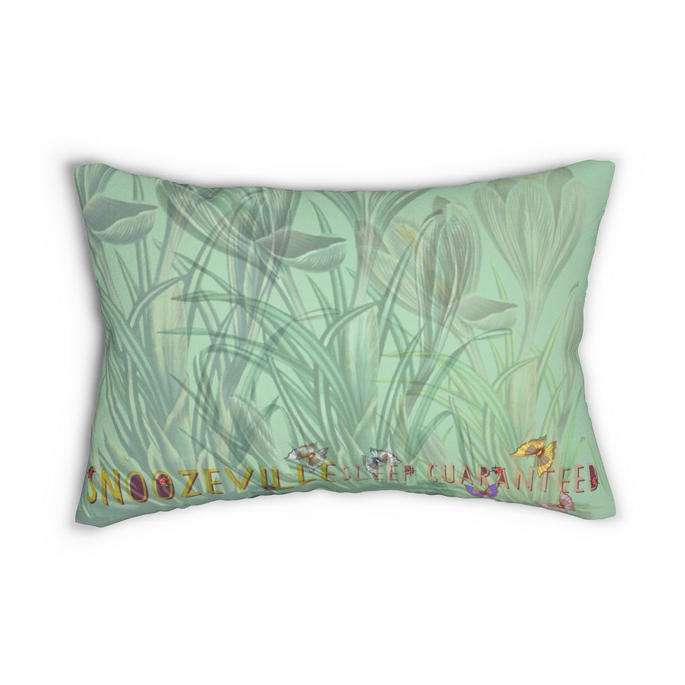 Miniature : Flowers and Butterflies Lumbar Pillow