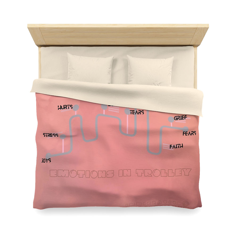 Miniature : Emotions in Trolleys Microfiber Duvet Cover