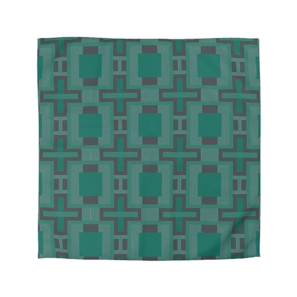 Miniature :  Squares and Crosses Microfiber Duvet Cover