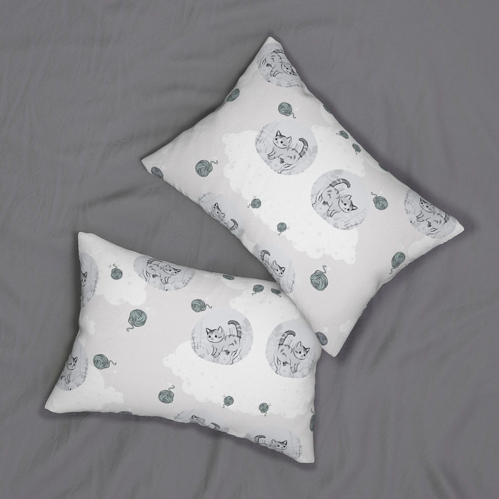 Thumbnail: Bubble Cat Mono Lumbar Pillow