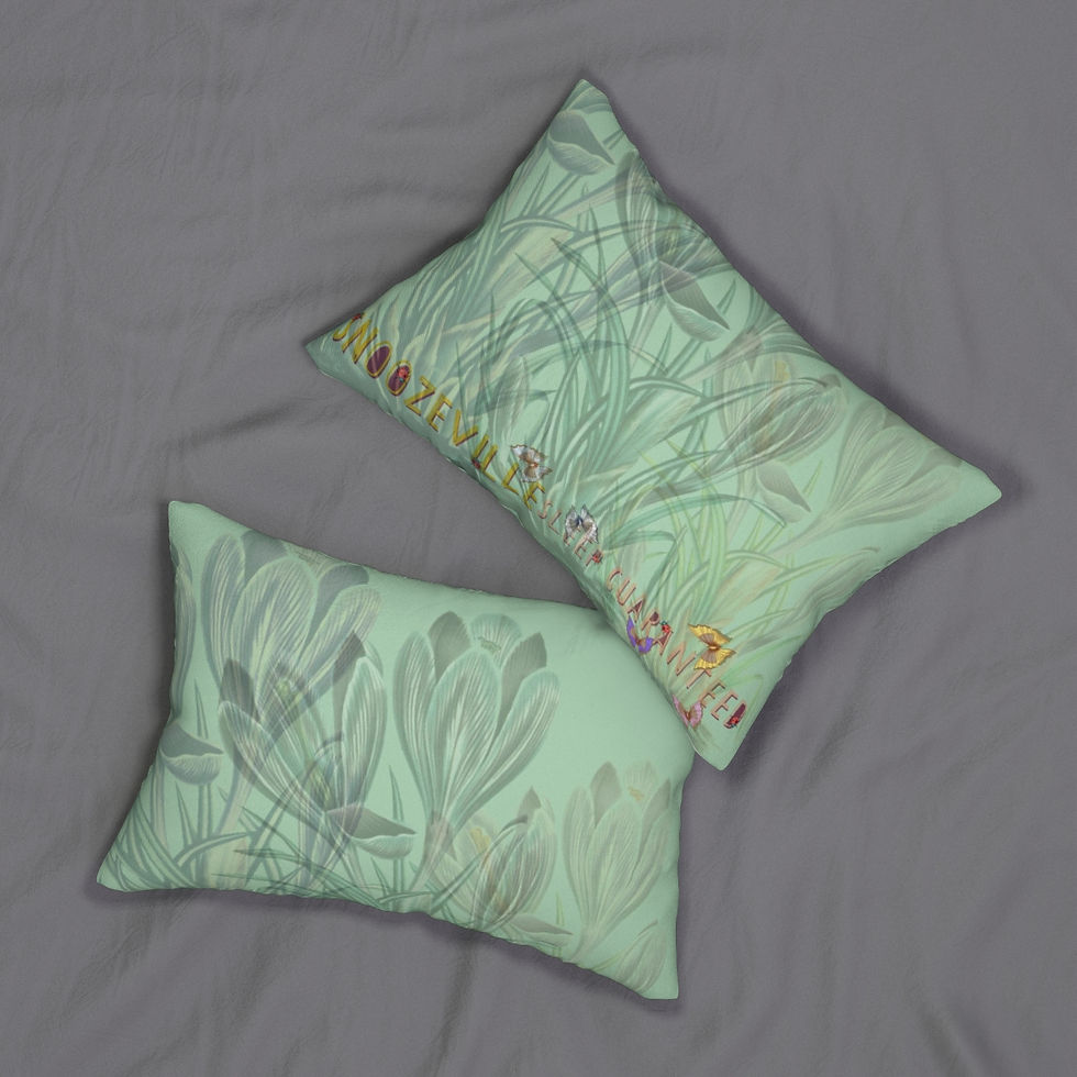 Miniature : Flowers and Butterflies Lumbar Pillow