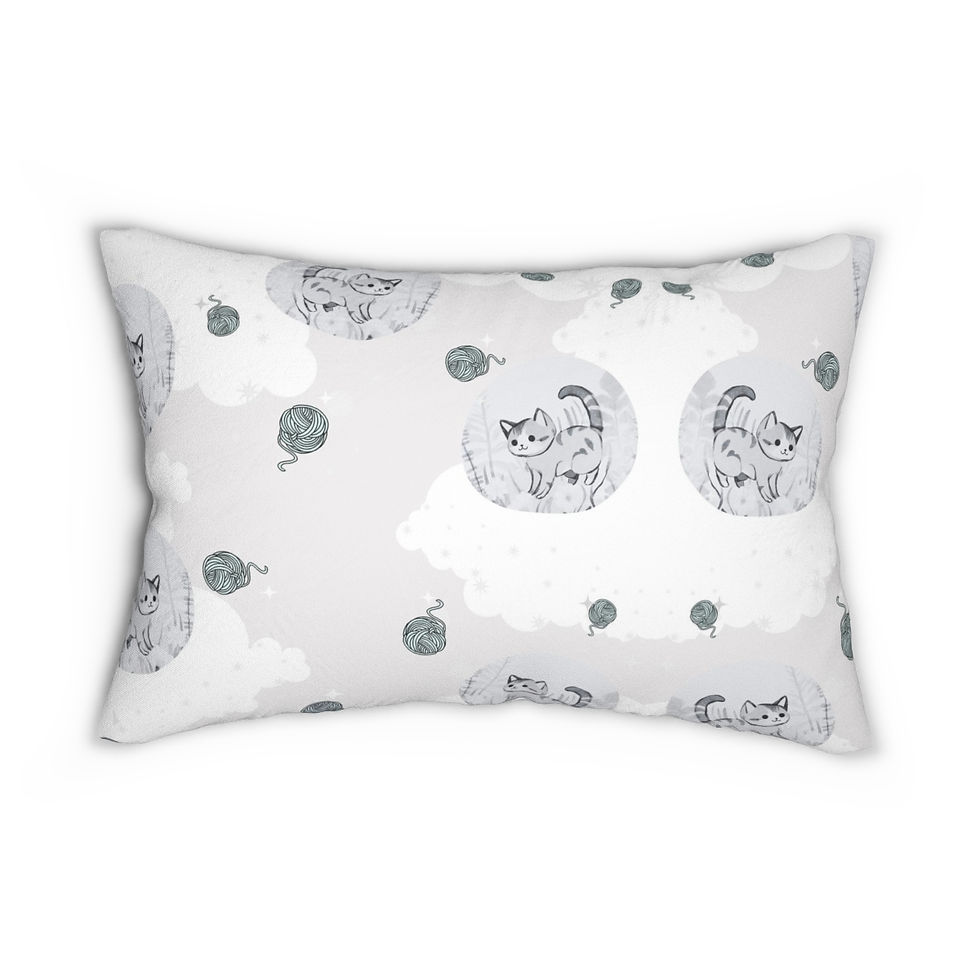 Thumbnail: Bubble Cat Mono Lumbar Pillow