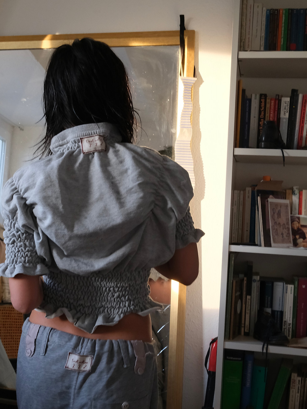 Thumbnail: Puffy jersey crop top.