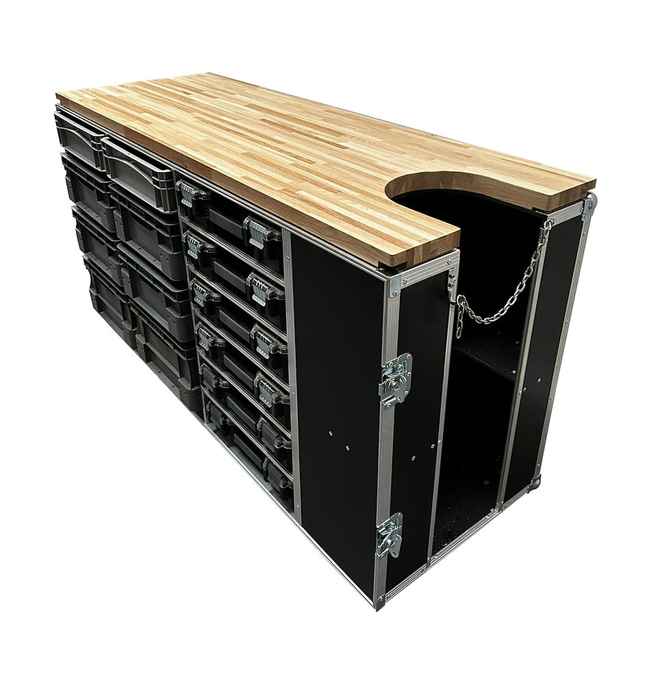 Miniaturbild: VMEP Workbench Flight case With Euro Containers & Stanley Boxes VME-Weld2.