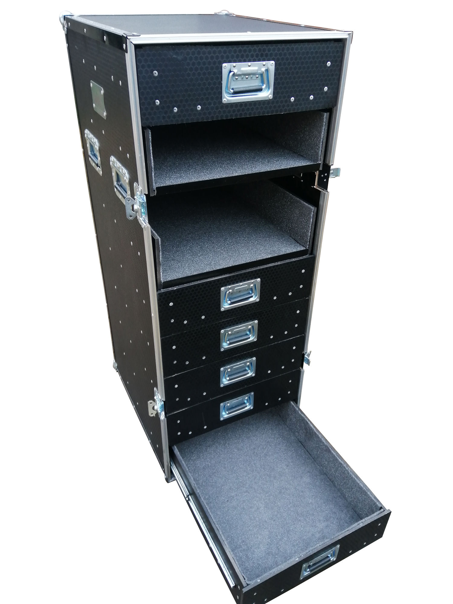 Computerschrank mit Schubladenführungen und Multiblock