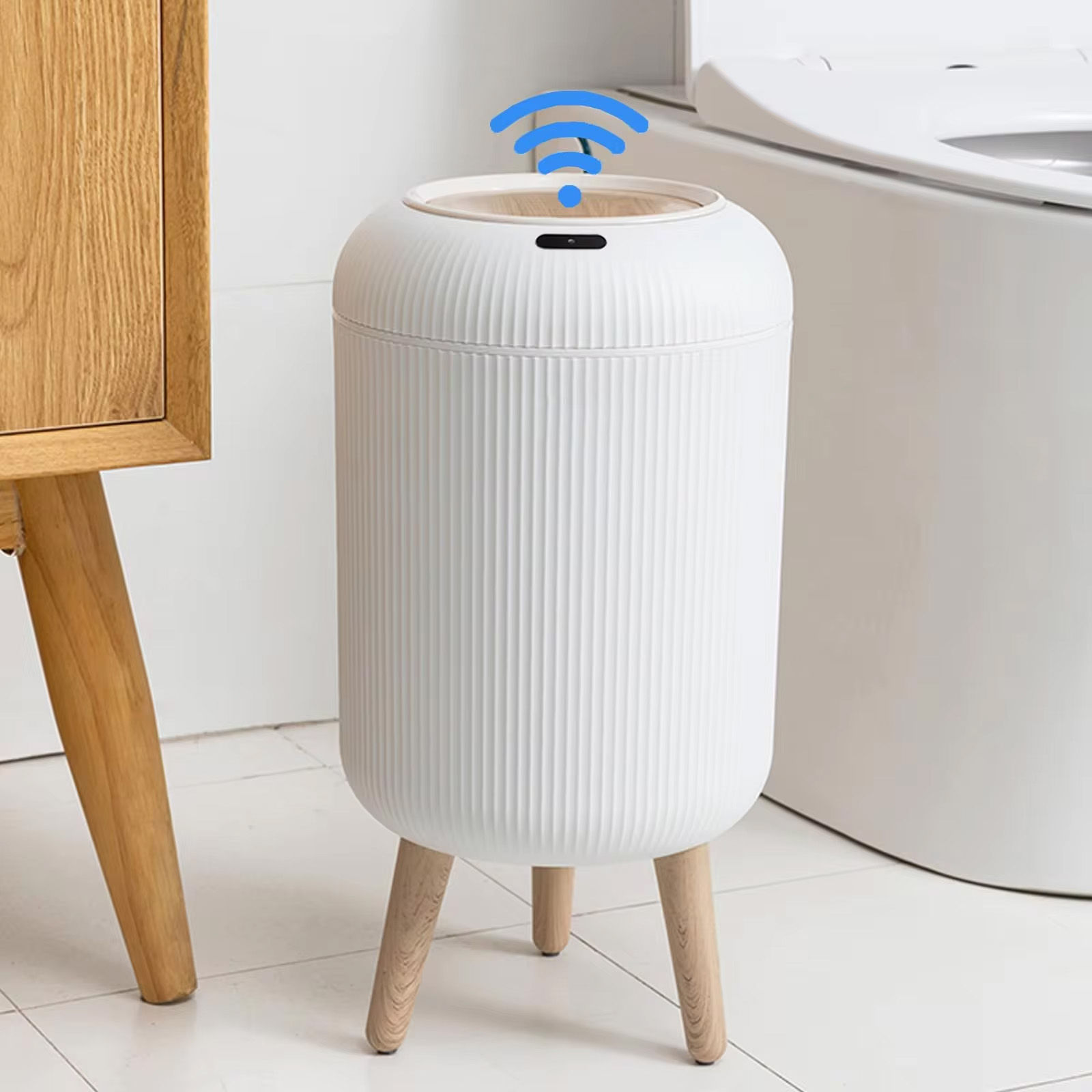 Automatic Trash Can with Lid, Small Plastic Smart Trash Can, Motion Sensor Tras