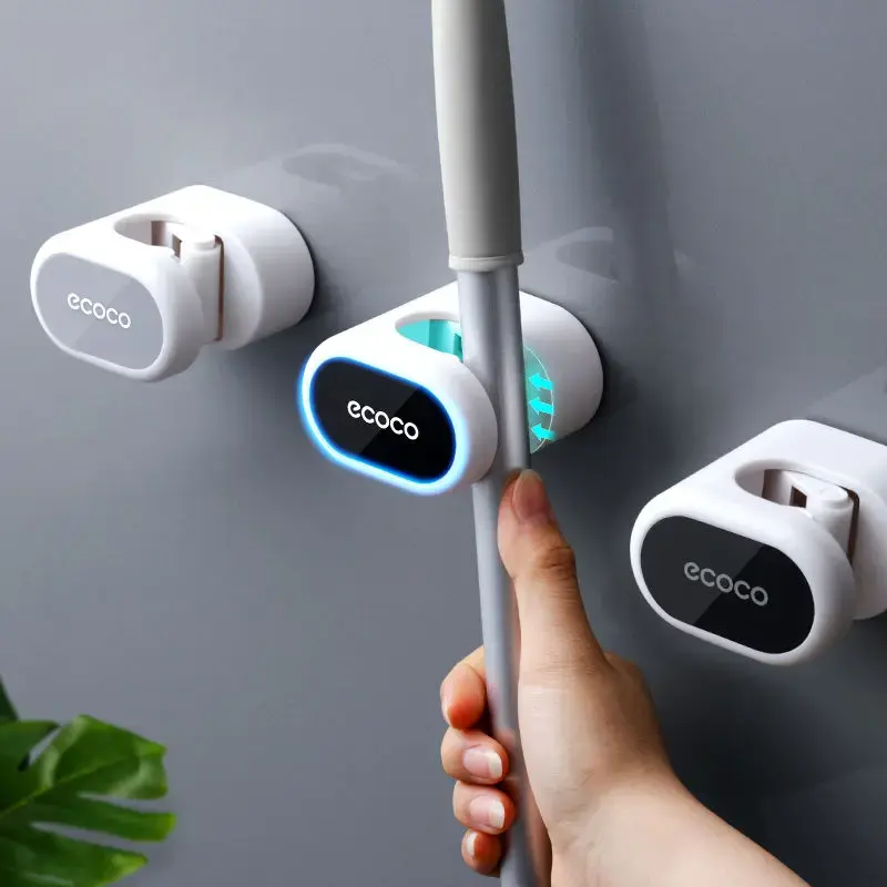 Wall Mounted Mop Rack Holder Mop Hook Rack Kitchen Bathroom Mop Broom Storage Ra