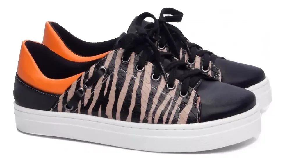 Miniatura: Tenis Feminino Torricella Solado Zebra Pta Amendoa