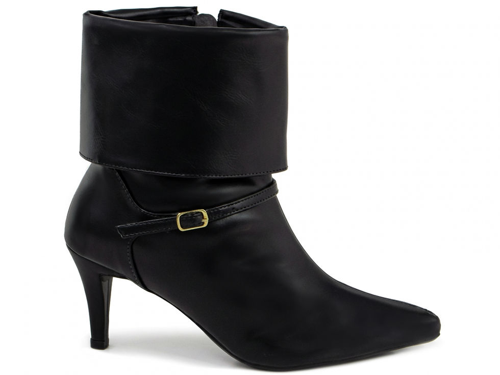 Miniatura: Bota Ankle Boot Capa Cano Curto Salto Fino Baixo